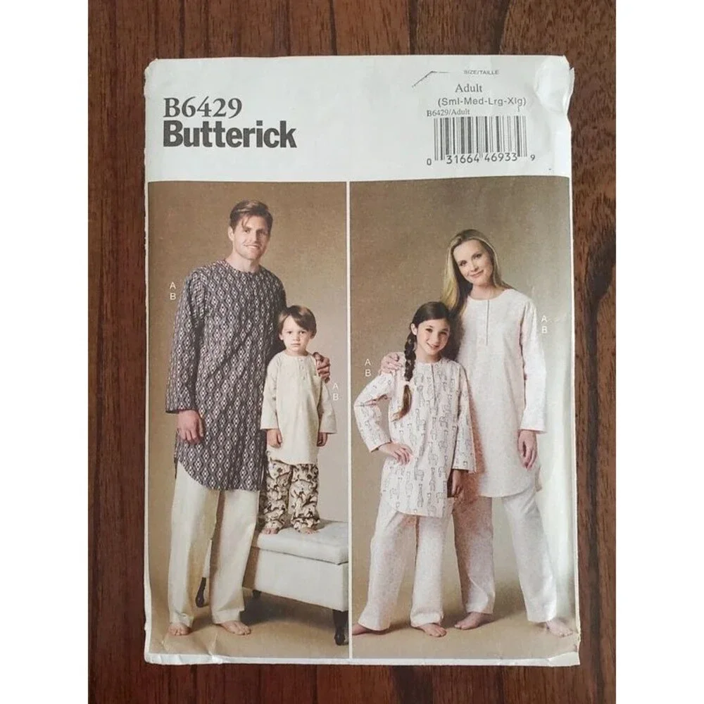 Butterick B6429 Adult Unisex Tunic Pants Sewing Pattern S M L XL Cut Complete